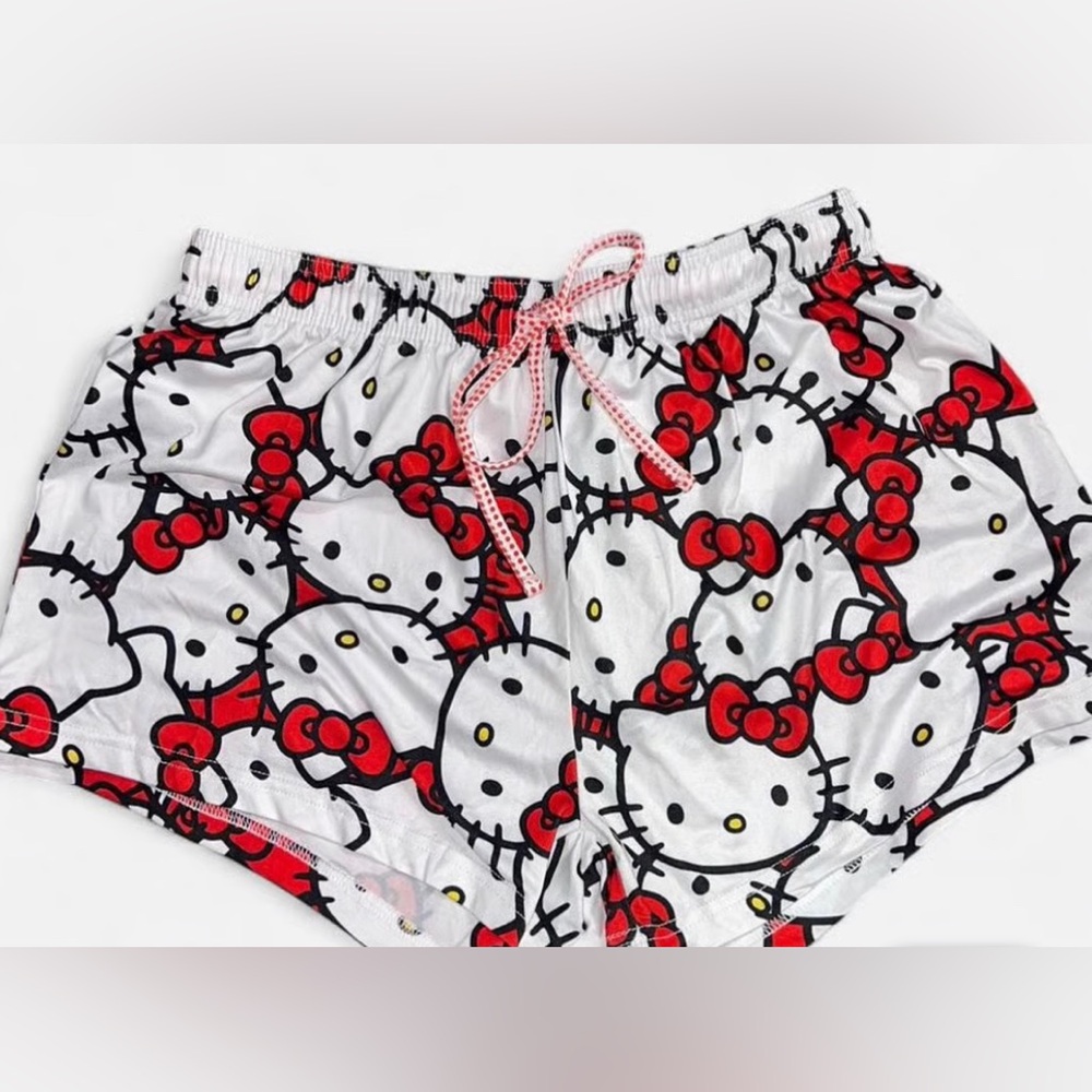 Sanrio Hello Kitty White & Red Young Women’s Sleep Shorts Size S/M